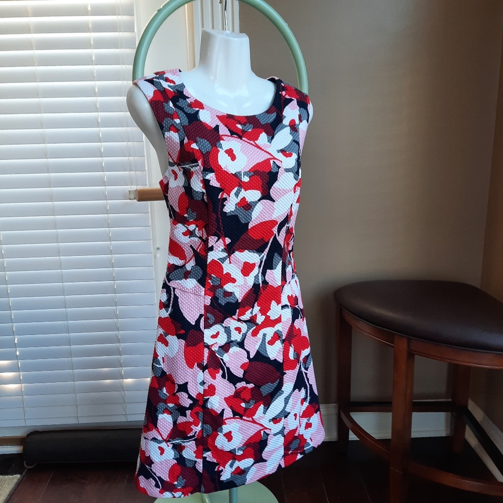 The Limited Red Pink Floral Fit & Flare Coctail Dress - Picture 8 of 10